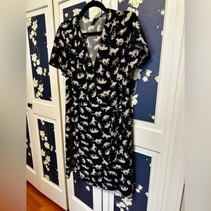 J Crew cheetah wrap dress. Size 10.